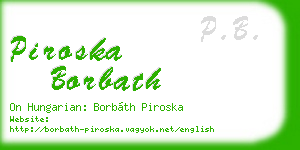 piroska borbath business card